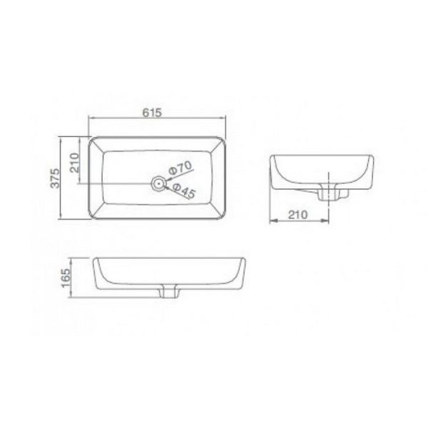 Раковина SSWW CL3152 615X375X165 Раковина SSWW CL3152 615X375X165