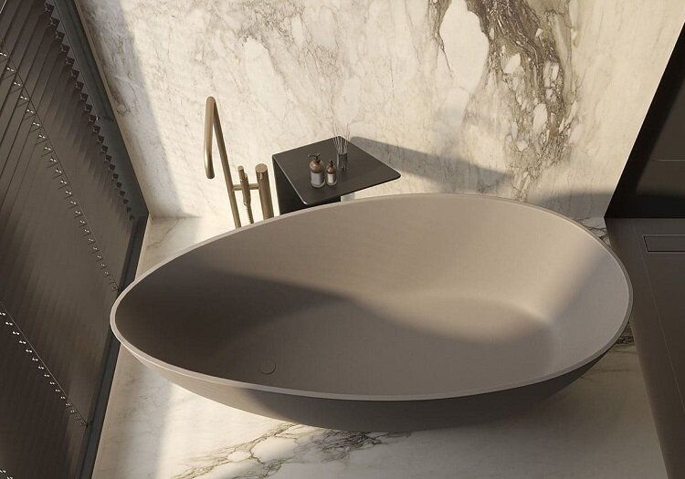 Ванна из искусственного камня AquaStone Милана 168x78см белый