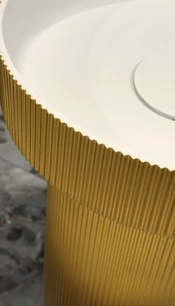 Накладная раковина с пьедесталом золото Armadi Art Sole Corian 801-R-G+801-Base-R-G золото
