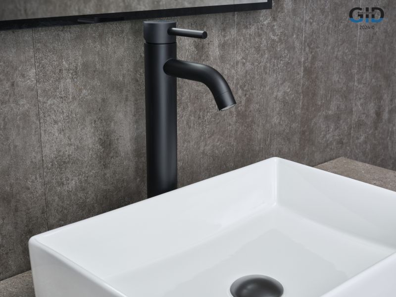 Смеситель высокий для раковины Gid Inga SS096-BM-D SS096BMD черный матовый