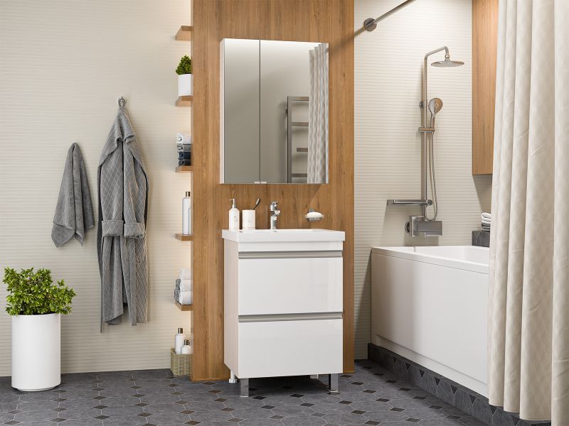 Напольная тумба под раковину Misty Ингрид П-Инг-01060-012Я 56 см белый