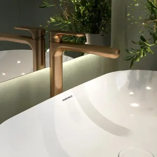 Смеситель для раковины Kerama Marazzi Оле 69416KM.M0.071 атласное золото