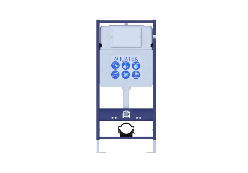 Комплект SET AQUATEK ЛИРА-009 4в1 рама AQUATEK Standard INS-0000012 с звукоизоляционной прокладкой+крепеж KKI-0000002+кнопкаKDI-0000009+унитаз ЛИРА AQ1155-00 с крышкой-сиденьем soft-close