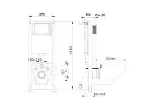 Инсталляция для подвесного унитаза Aquatek Standart 37 INS-0000017