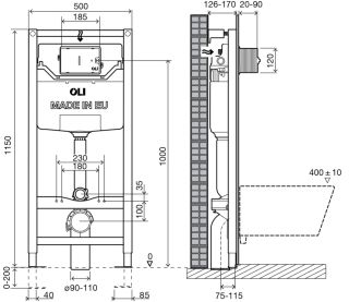 Инсталляция для унитаза Oli 120 Sanitarblock 100409