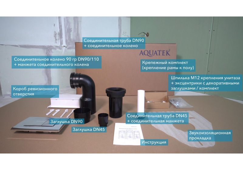 Инсталляция для подвесного унитаза Aquatek INS-0000018 с верхней кнопкой смыва
