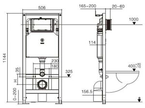 Инсталляция WeltWasser WW Amberg 506 10000005662 для унитаза без клавиши смыва