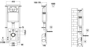 Инсталляция WeltWasser WW Marberg 410 10000005948 для унитаза без клавиши смыва