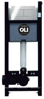 Инсталляция для унитаза Oli Expert Total Black LE 886668SLOO панель слива Slim хром