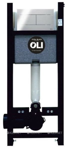 Инсталляция для унитаза Oli Expert Total Black LE 886668SLOO панель слива Slim хром