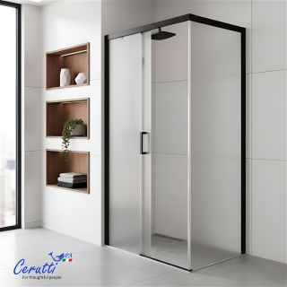 Душевой уголок Ceruttispa VITO110BF L 110x80 см профиль хром стекло прозрачное