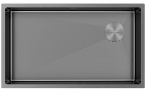 Мойка кухонная Paulmark Next-Skew PM887444-GM воронёная сталь