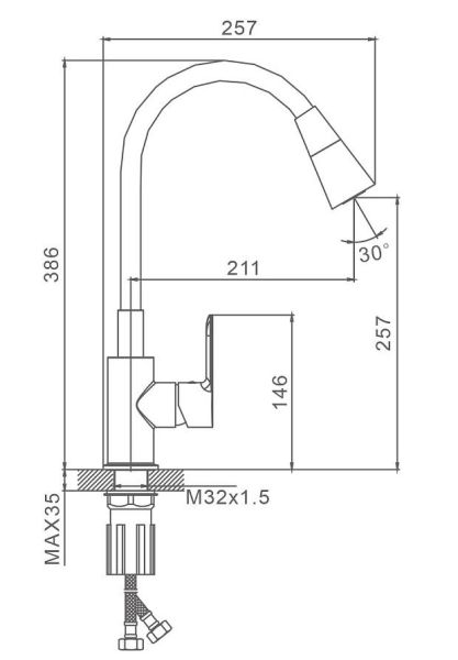 Смеситель для кухни Splenka S06.43 хром