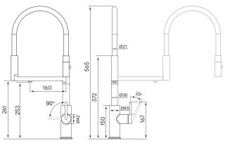 Смеситель для кухни Paulmark Tornado To213402-431 белый матовый Смеситель для кухни Paulmark Tornado To213402-431 белый матовый