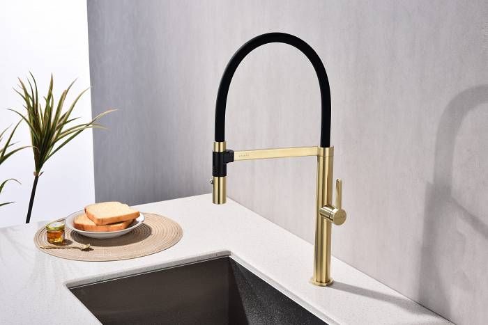 Смеситель для кухни Paulmark Leader Le214101-SBG светлое брашированное золото