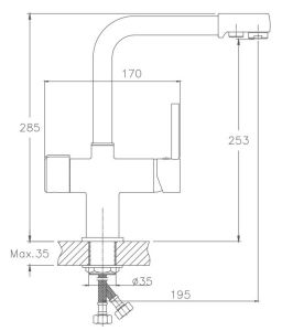 Смеситель для кухни Haiba HB70088 с подключением фильтра питьевой воды хром