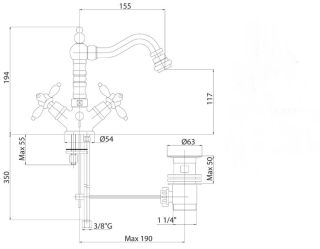 Смеситель для биде, хром Cezares NOSTALGIA-BS2-01