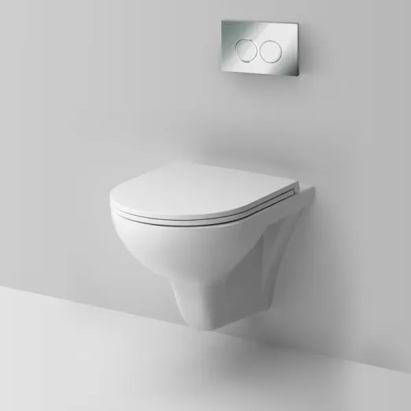 Инсталляция Am.Pm с клавишей ProC L хром глянцевый и подвесным унитазом Gem FlashClean с сиденьем микролифт IS70151.901700