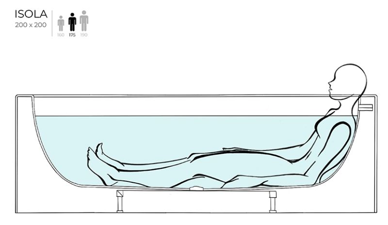 Ванна из искусственного камня Salini Isola S-Sense 101111MRH 200см RAL снаружи