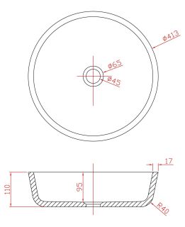 Раковина Montebianco Isola Bella 11092 41см белый Раковина Montebianco Isola Bella 11092 41см белый