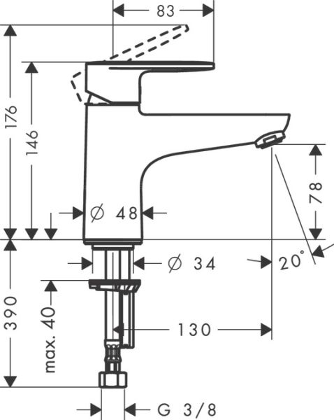 Смеситель для раковины Hansgrohe Vernis Blend 71311000 хром