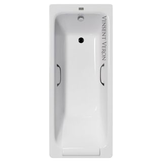 Ванна чугунная Vinsent Veron Italon VIT1707045H/VH0012BL с ручками черными 170х70 см