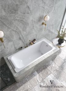 Ванна чугунная Vinsent Veron Italon VIT1707045H 170x70см с отверстиями для ручек
