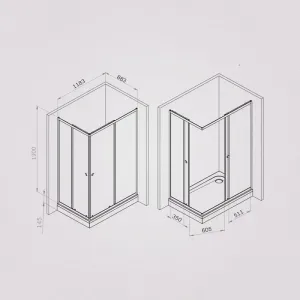 Душевой уголок AM.PM Sunny W87G-403-12090-BT  120х90 см профиль черный