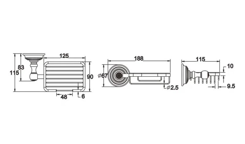 Мыльница Rose RG1404Q бронза Мыльница Rose RG1404Q бронза