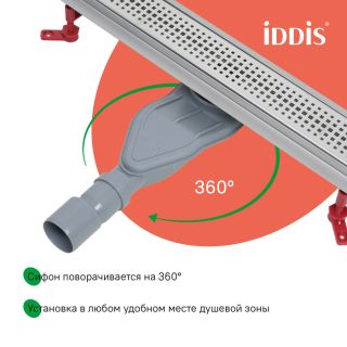 Душевой лоток IDDIS Перфекс (Perfex) 975B8SB20DZ 80 см хром матовый