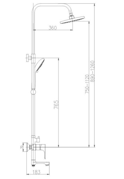Душевая стойка Haiba HB2415 хром