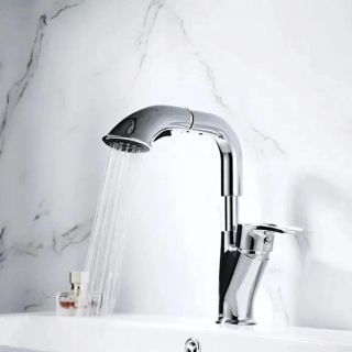 Смеситель для раковины Shevanik S5121 с выдвижным изливом хром Смеситель для раковины Shevanik S5121 с выдвижным изливом хром