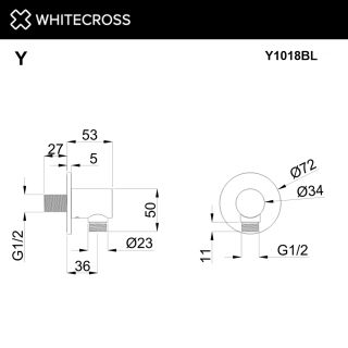 Шланговое подключение Whitecross Y1018BL чёрный матовый