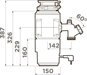 ИЗМЕЛЬЧИТЕЛЬ ПИЩЕВЫХ ОТХОДОВ NAGARE SLIM 1250