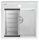 Комплект Paulmark: мойка Stepia 50 и коландер Advance PM115051-WH+A375-BS белый/брашированная нержавеющая сталь