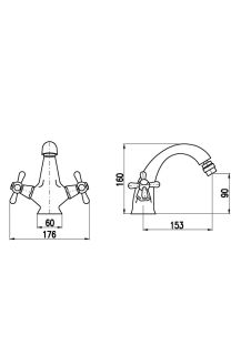 Смеситель для биде Rav Slezak Morava MK543.5KZ золото