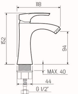 Смеситель для раковины РМС SL126-001F хром Смеситель для раковины РМС SL126-001F хром