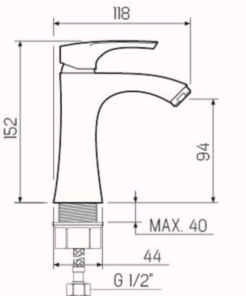 Смеситель для раковины РМС SL126-001F хром Смеситель для раковины РМС SL126-001F хром