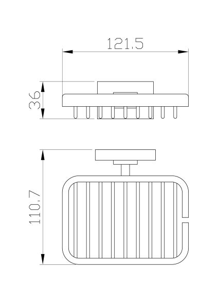 Мыльница с держателем Wonzon & Woghand Flat WW-9724 хром