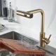 Смеситель для кухни Shevanik S263G с мультифункциональным изливом золотой сатин