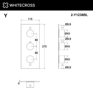 Внешняя часть смесителя на 3 потребителя Whitecross 2-Y1238CPB брашированная медь