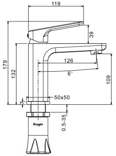 Смеситель для раковины Raglo R51.10.09 графит Смеситель для раковины Raglo R51.10.09 графит