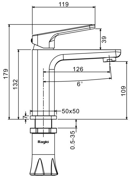 Смеситель для раковины Raglo R51.10.09 графит Смеситель для раковины Raglo R51.10.09 графит