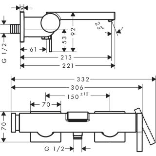 Смеситель для ванны Hansgrohe Tecturis E 73420000 хром