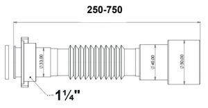 Гофра Bettoserb 125381 для раковины/мойки 1 1/4" - 40/50мм