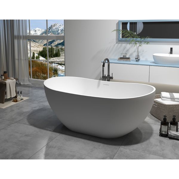 Ванна из искусственного камня Azario JENNER JEN16385S  свободностоящая 1630x850x640 Ванна из искусственного камня Azario JENNER JEN16385S  свободностоящая 1630x850x640