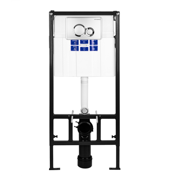 Инсталляция для унитаза Bettoserb Sava Fix Slim SET40006463 клавиша смыва Duo хром матовый/хром глянец