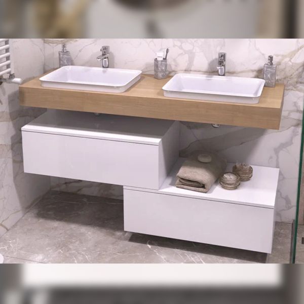 Тумба подвесная без столешницы Velvex Unit tp.UNI.80.1Y белый глянец, 80 см