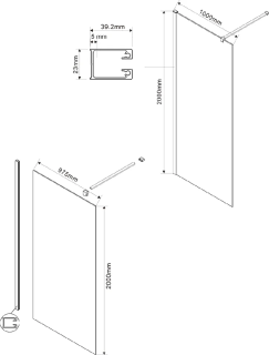 Душевая перегородка Vincea Walk-in VSG-1W100CG 100 см хром стекло тонированное