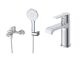 Комплект смесителей для ванной комнаты BelBagno AURORA-VASM/LVM-CRM хром